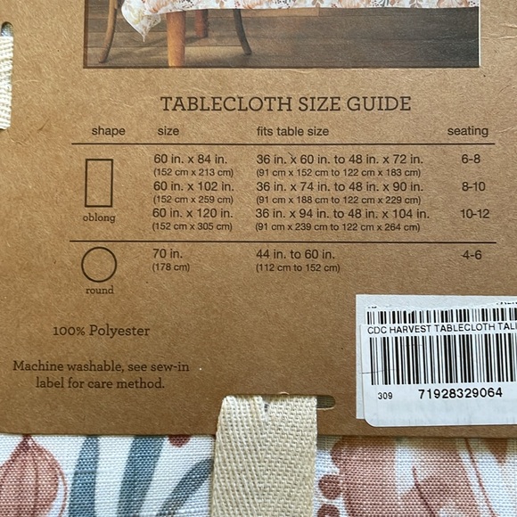 Create Decorate Celebrate Harvest Tablecloth - 60”x120” - Picture 5 of 6